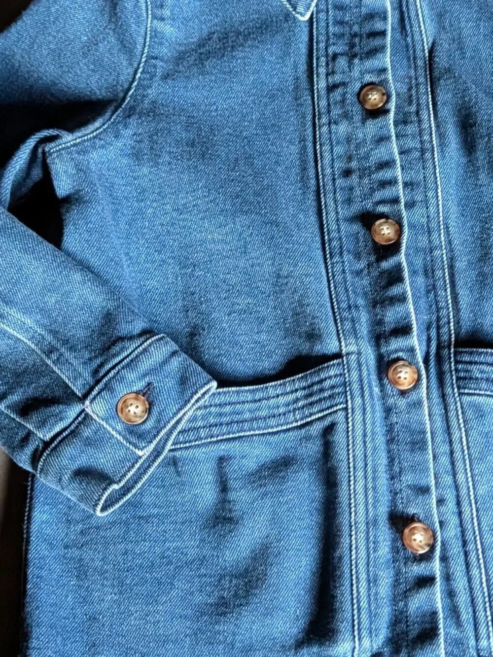 Sézane Kids Denim Chore Jacket - Size 8A (Worn & Loved)